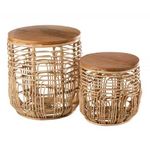 Paris Prix Lot de 2 Tables Gigognes  Ellen  50cm Naturel