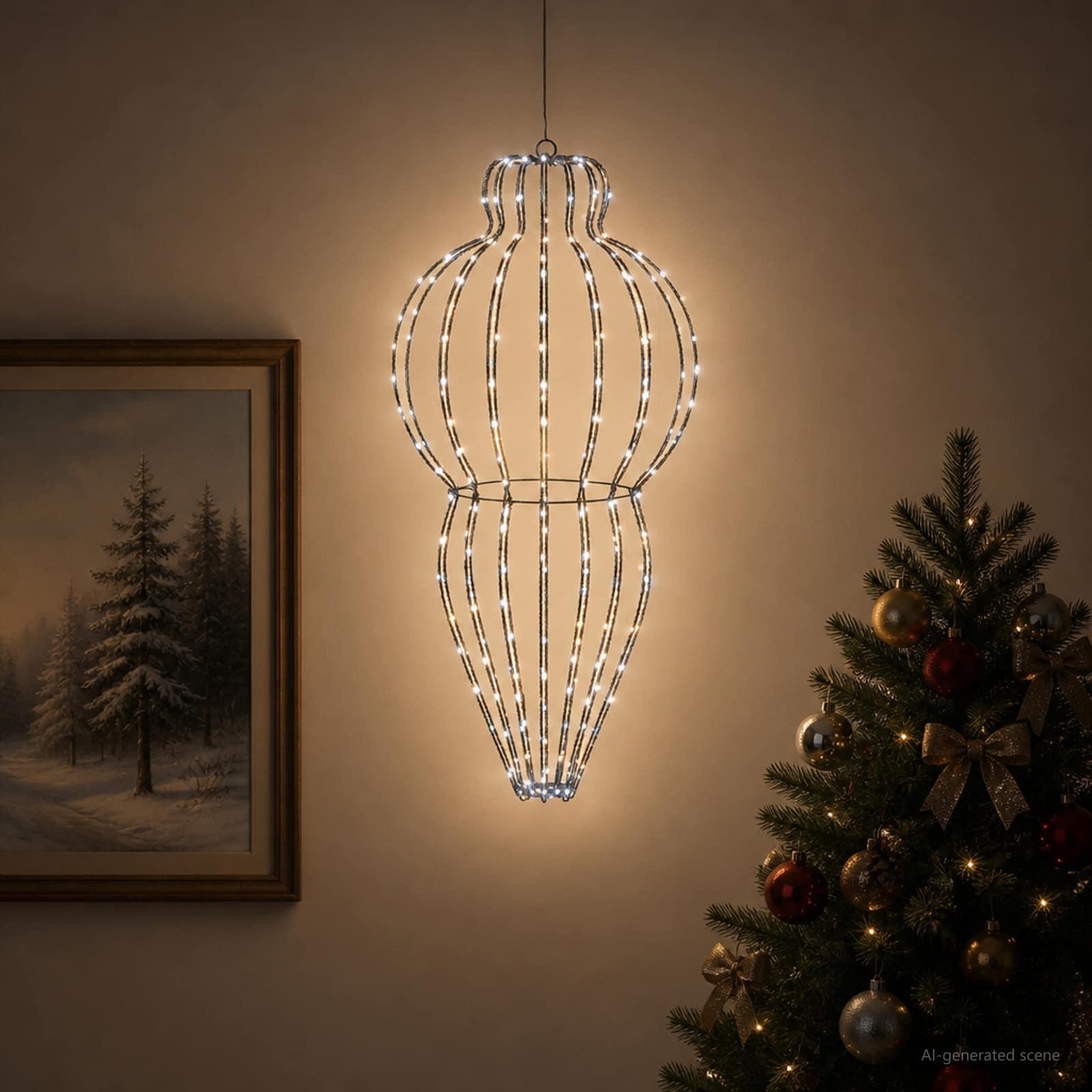 Voir la diapositive 2 : VIDAXL Lumiere de finial de Noël 320 LED Blanc froid Ø 40 x 75 cm