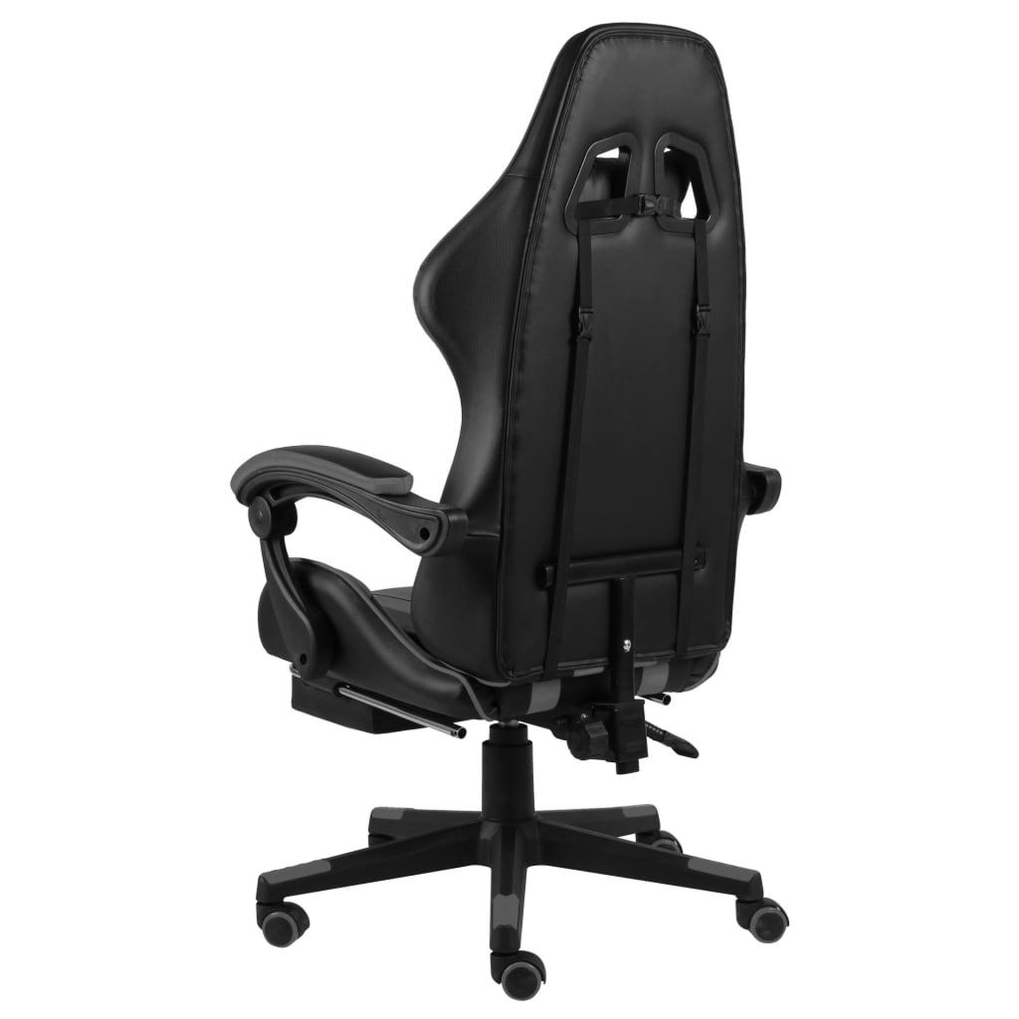 Voir la diapositive 3 : VIDAXL Fauteuil de jeux video avec repose-pied Noir et gris Similicuir