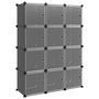 Voir la diapositive 2 : VIDAXL Cubes de rangement 12 pcs avec portes Noir PP