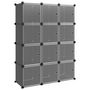 Voir la diapositive 2 : VIDAXL Cubes de rangement 12 pcs avec portes Noir PP