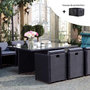Voir la diapositive 3 : CONCEPT USINE MIAMI - Salon de jardin 6 places noir-gris + housse de protection MIAMI