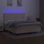 VIDAXL Sommier tapissier avec matelas et LED Creme 180x200 cm Tissu