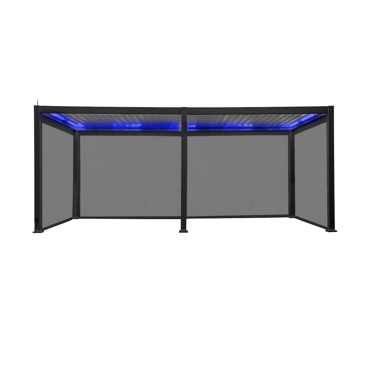 SWEEEK Pergola bioclimatique motorisée aluminium 6x3m LED + 4 stores 3m Triomphe