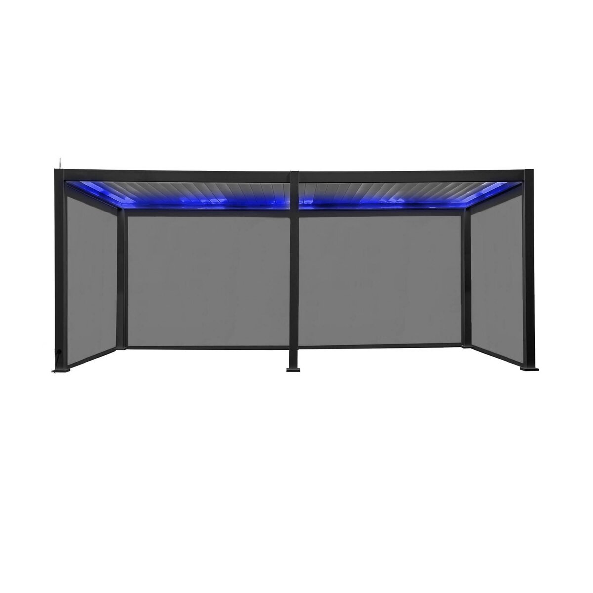 SWEEEK Pergola bioclimatique motorisée aluminium 6x3m LED + 4 stores 3m Triomphe