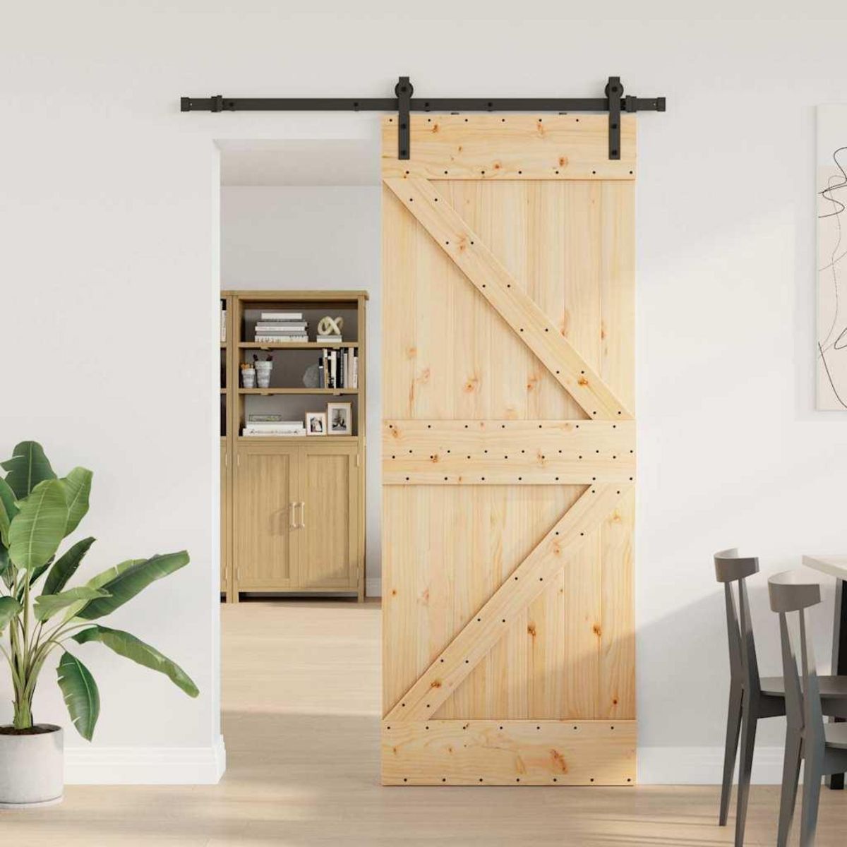VIDAXL Porte coulissante et kit de quincaillerie 80x210 cm pin massif