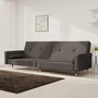 Voir la diapositive 1 : VIDAXL Canape-lit a 2 places avec deux oreillers Gris fonce Velours