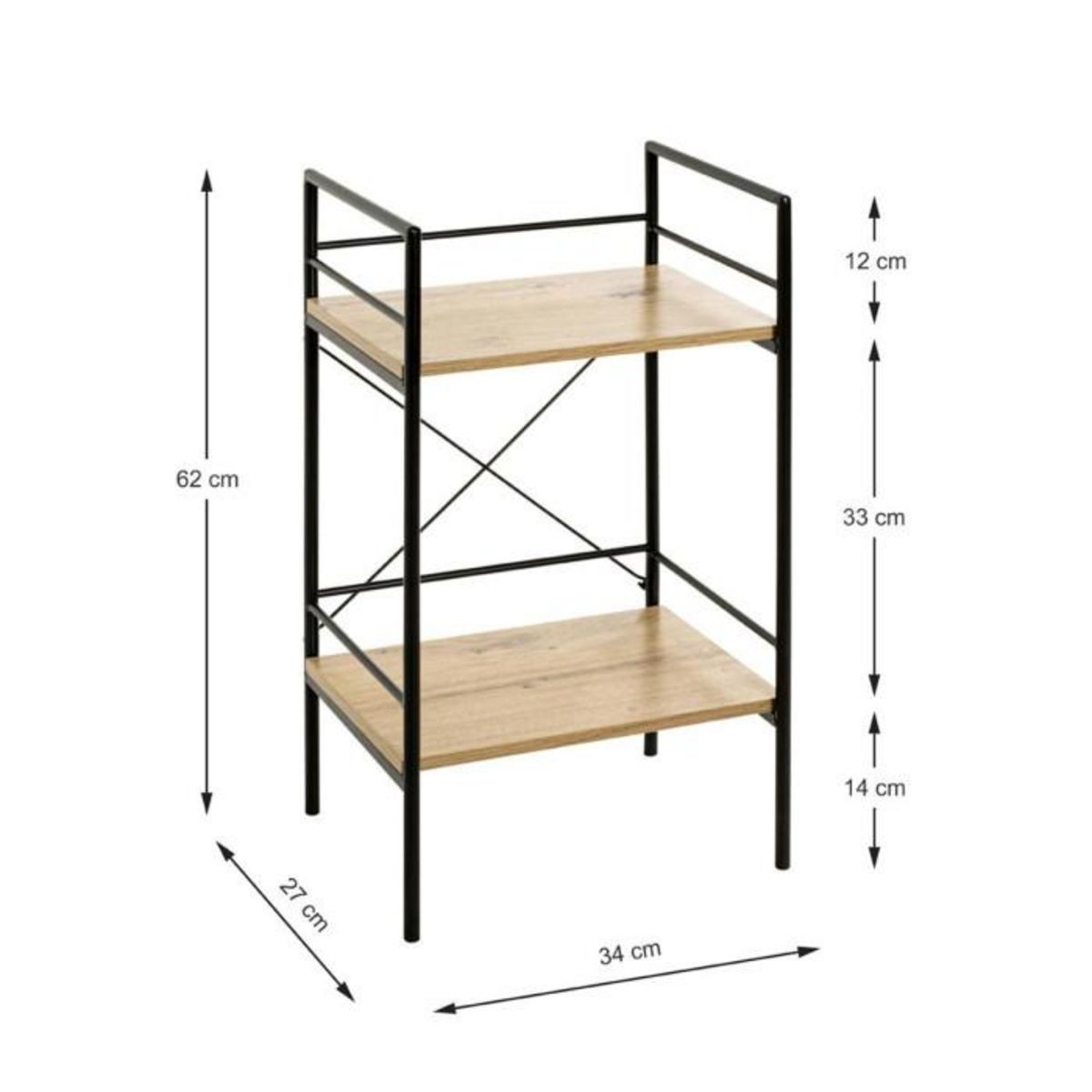 Paris Prix Table d'Appoint 2 Niveaux  Fidelo  62cm Chêne