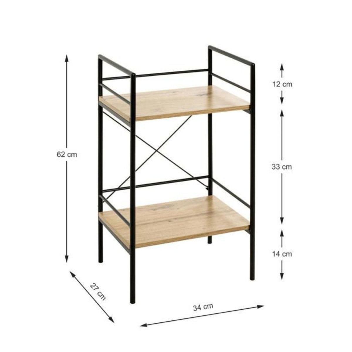 Paris Prix Table d'Appoint 2 Niveaux  Fidelo  62cm Chêne