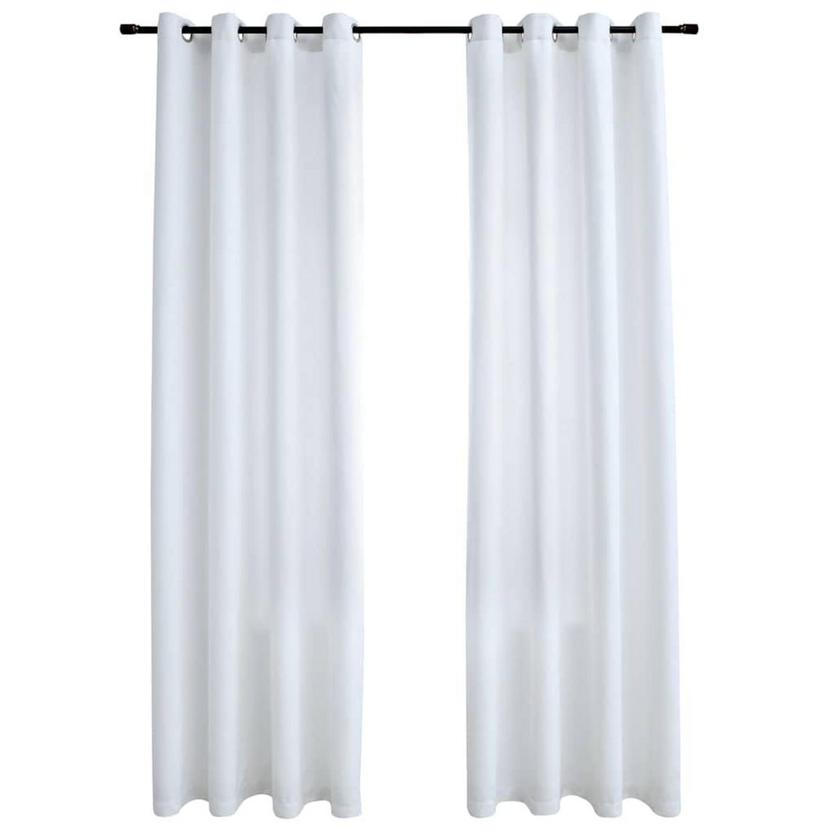 VIDAXL Rideau occultant et anneaux en metal 2pcs Blanc casse 140x225cm