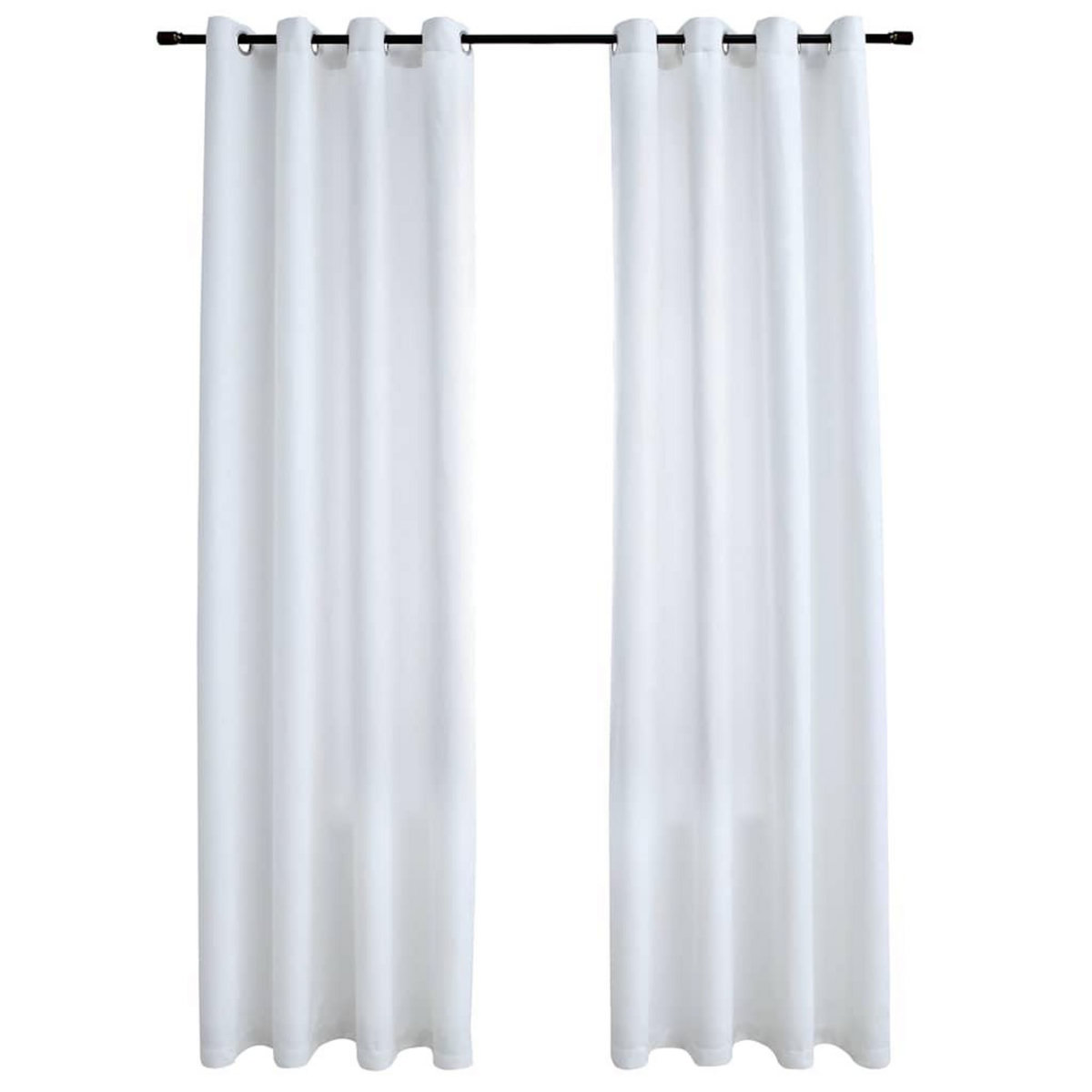 VIDAXL Rideau occultant et anneaux en metal 2pcs Blanc casse 140x225cm