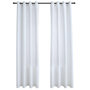 Voir la diapositive 2 : VIDAXL Rideau occultant et anneaux en metal 2pcs Blanc casse 140x225cm