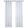 Voir la diapositive 2 : VIDAXL Rideau occultant et anneaux en metal 2pcs Blanc casse 140x225cm