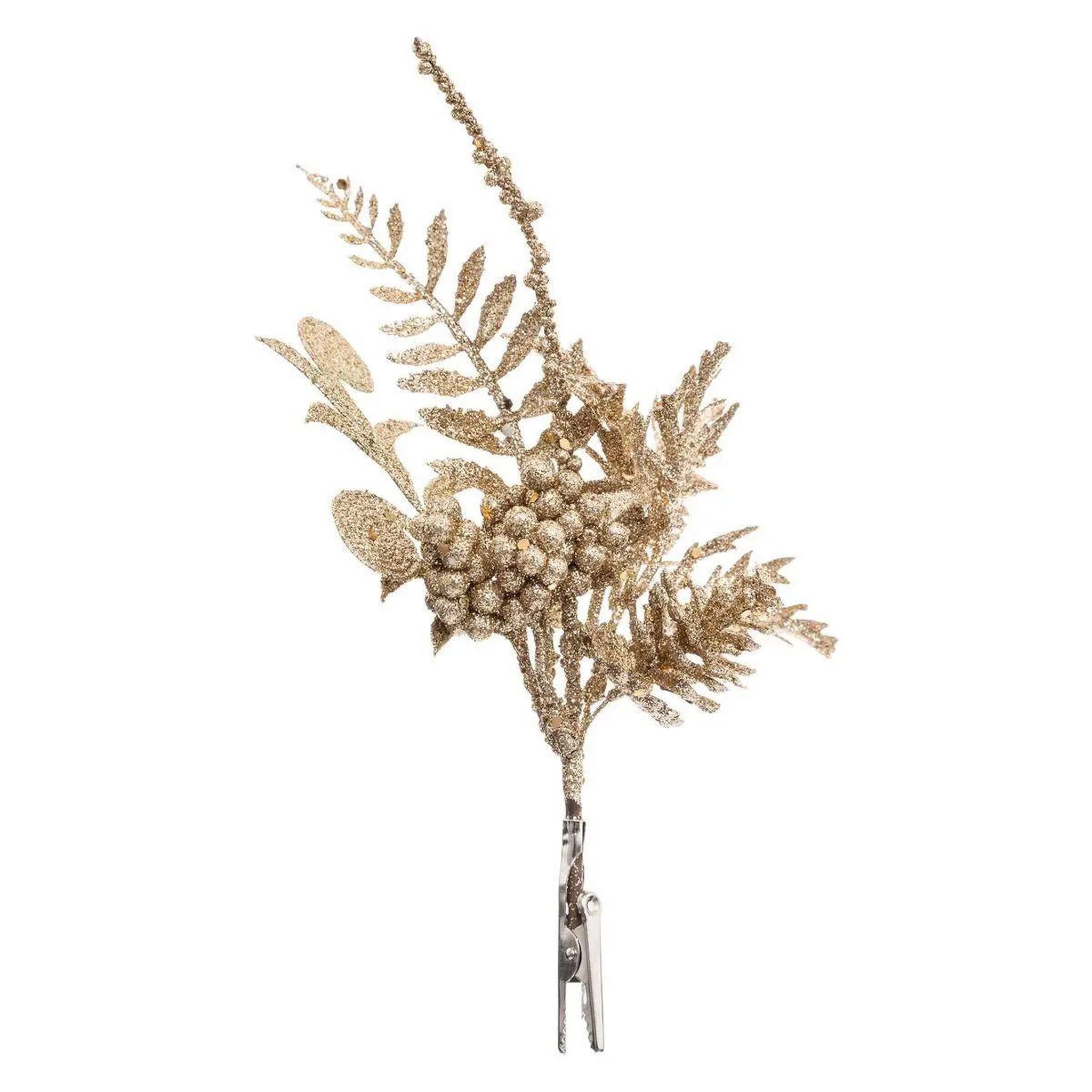 Voir la diapositive 1 : ATMOSPHERA Sujet de noël  bouquet paillettes  24cm or