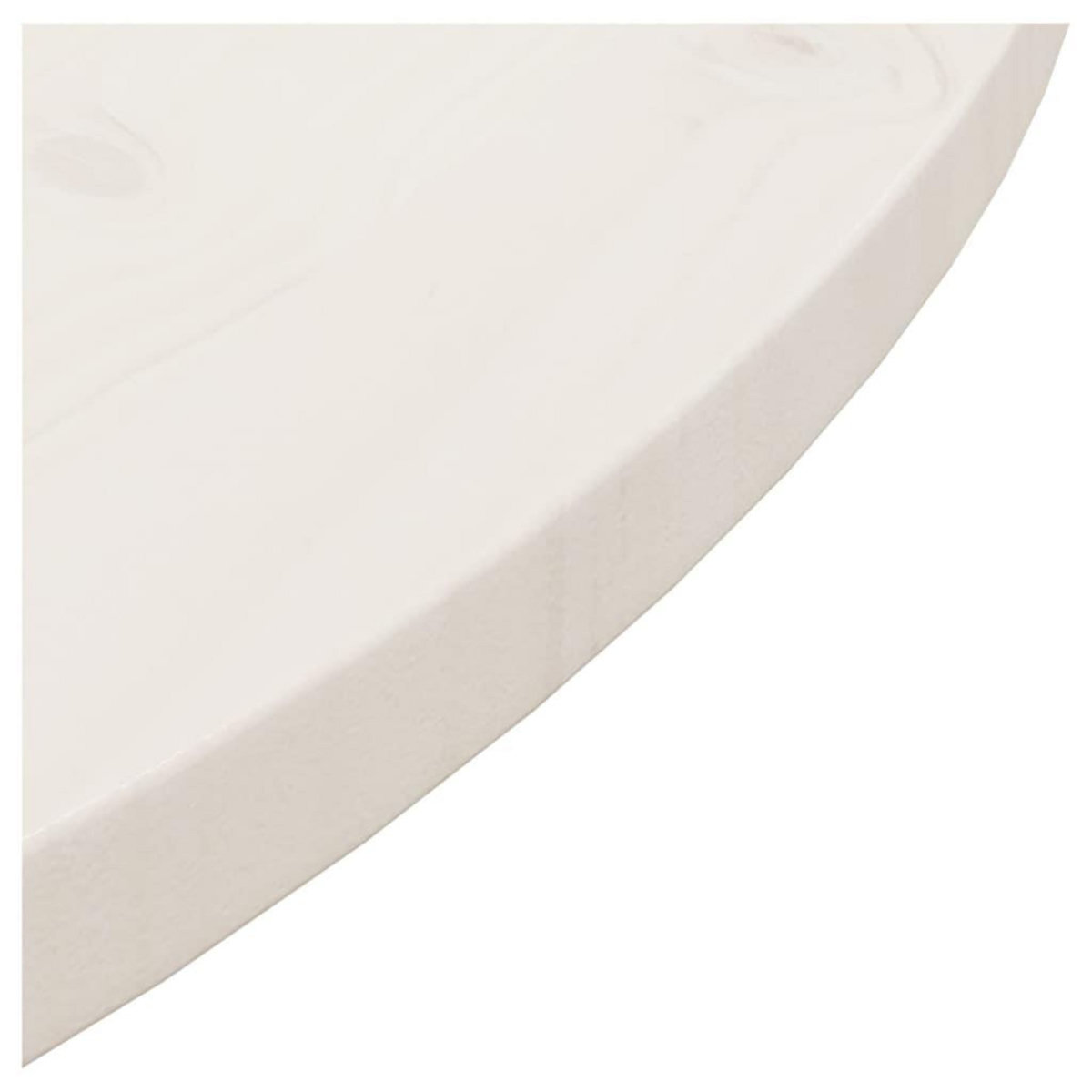VIDAXL Dessus de table Blanc Ø80x2,5 cm Bois de pin massif
