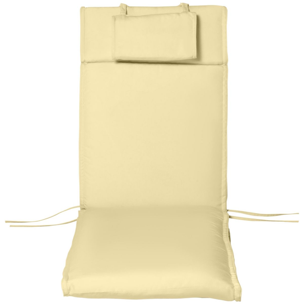 OUTSUNNY Matelas bain de soleil déhoussable - coussin de transat - matelas de chaise longue - 198 x 53 x 5 cm - tissu sable