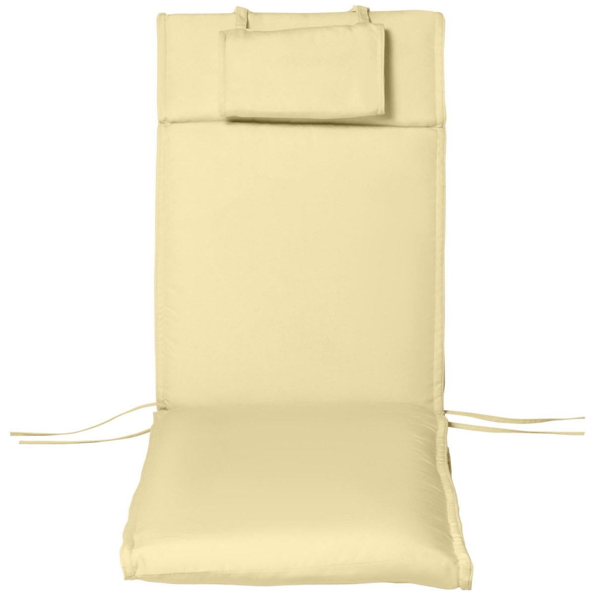 OUTSUNNY Matelas bain de soleil déhoussable - coussin de transat - matelas de chaise longue - 198 x 53 x 5 cm - tissu sable