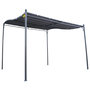 Voir la diapositive 5 : OUTSUNNY Pergola tonnelle de jardin auvent 2,97 x 2,97 m adossable métal noir polyester anti-UV gris