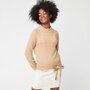 Voir la diapositive 1 : INEXTENSO Pull noué col montant beige femme