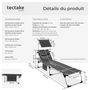 Voir la diapositive 6 : tectake Bain de soleil rembourré et pliable gris