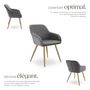 Voir la diapositive 3 : tectake Chaise de salle à manger rembourrée en velours côtelé gris/jaune or Lot de 2