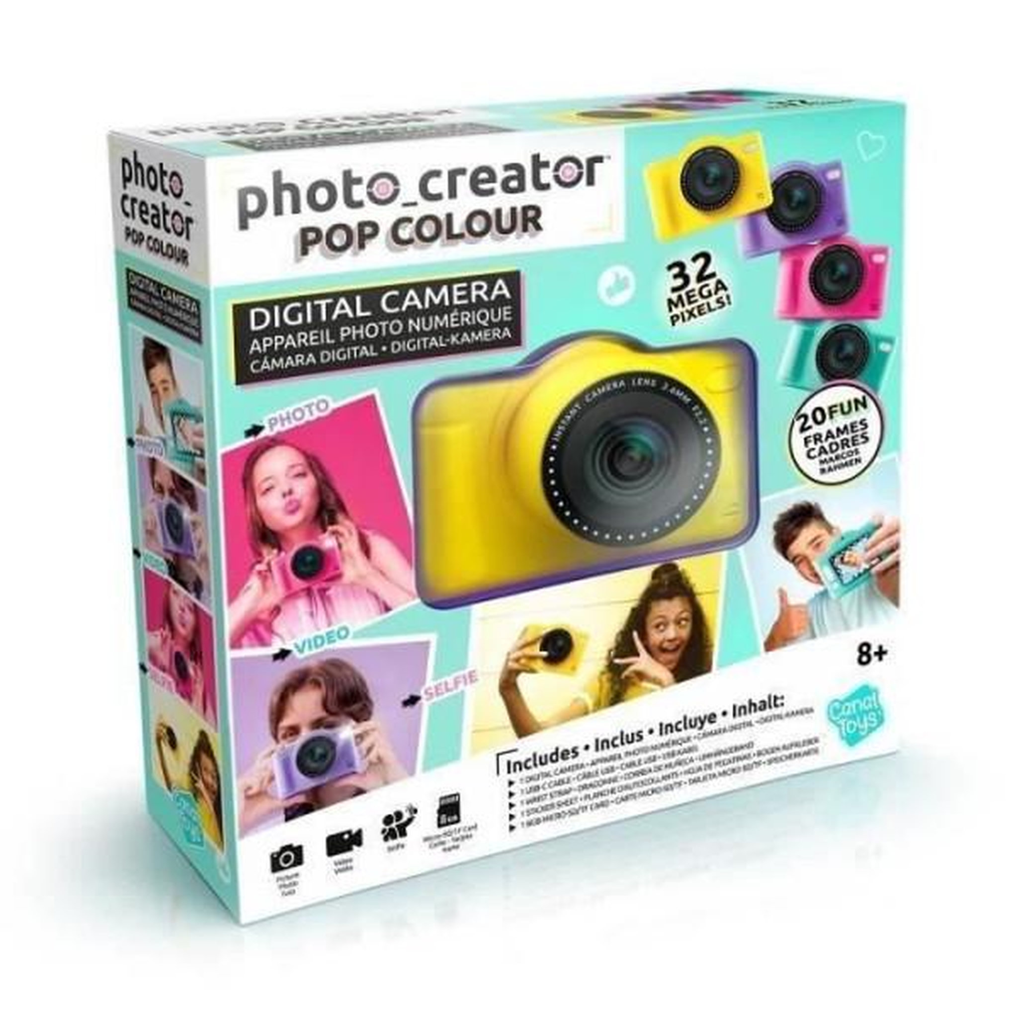 Voir la diapositive 2 : Canal Toys Canal toys - photo creator -appareil photo numérique pop couleur jaune- avec carte sd 8go incluse - clk 040