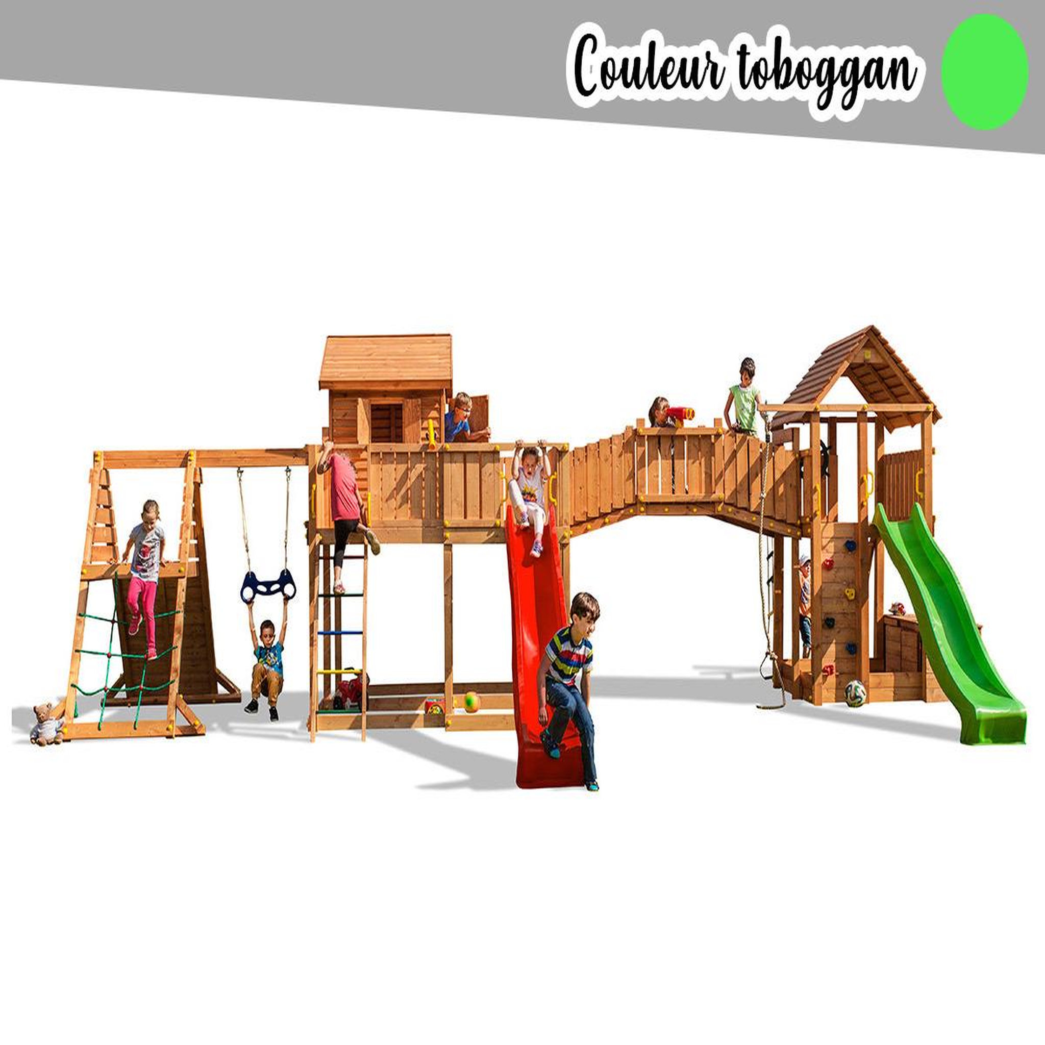 Fungoo Aire de jeux maxi spider land - toboggan vert - fungoo