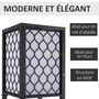 Voir la diapositive 4 : HOMCOM Lampadaire étagère lampe étagère 26L x 26l x 160H cm 3 étagères 4 niveaux MDF noir motif nid d'abeille