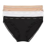 CALVIN KLEIN JEANS X3 Culottes /Beige/Noir Femme Calvin Klein Jeans Thong. Coloris disponibles : Blanc