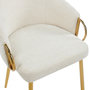 Voir la diapositive 4 : Paris Prix Lot de 8 Chaises en Tissu Bouclette  Julia  74cm Beige & Or