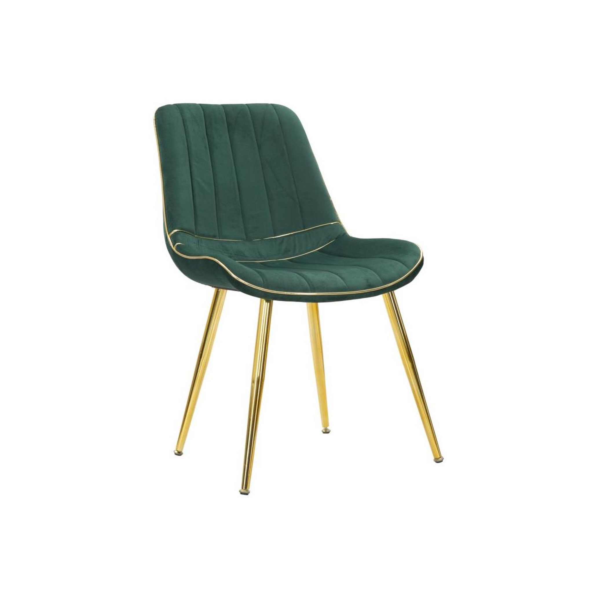 Voir la diapositive 2 : Paris Prix Lot de 2 chaises en tissu  paris  79cm vert & or