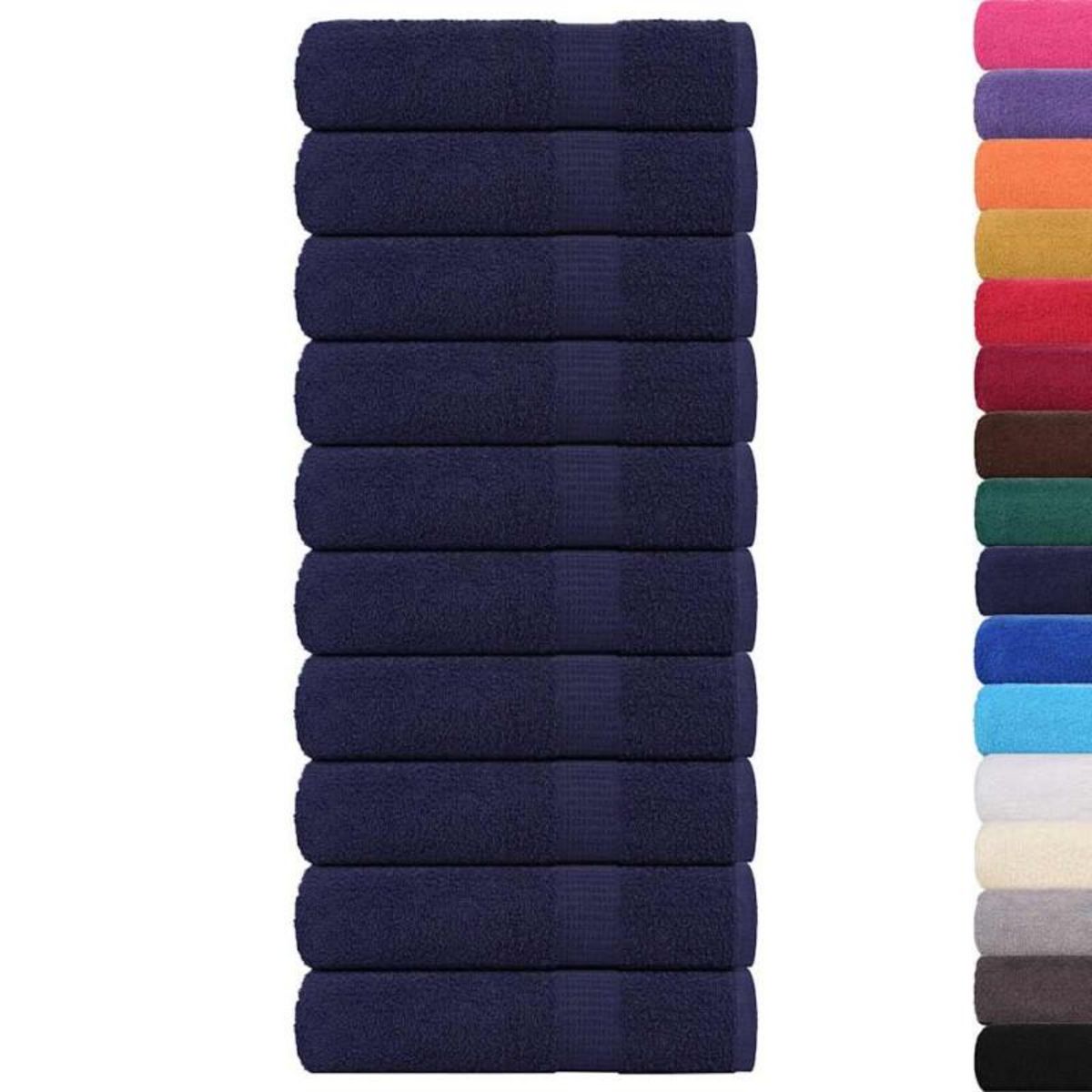 VIDAXL Serviettes de bain 10 pcs bleu marine 100x150 cm 100% coton