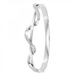 SC CRYSTAL Bracelet argenté en acier inoxydable par SC Crystal orné de cristaux scintillants