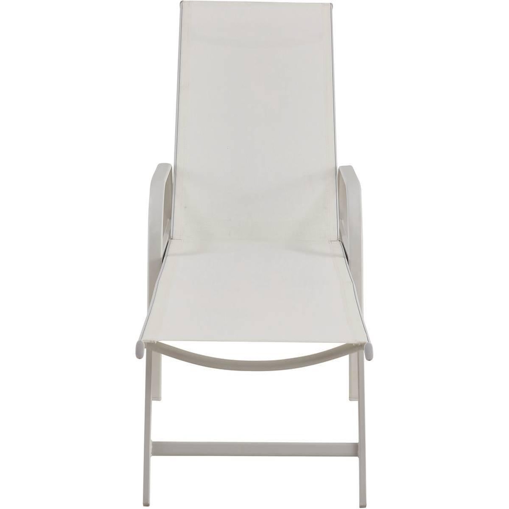 Voir la diapositive 2 : Habitat et Jardin Lot de 2 bains de soleil en métal avec accoudoirs  farniente  - blanc