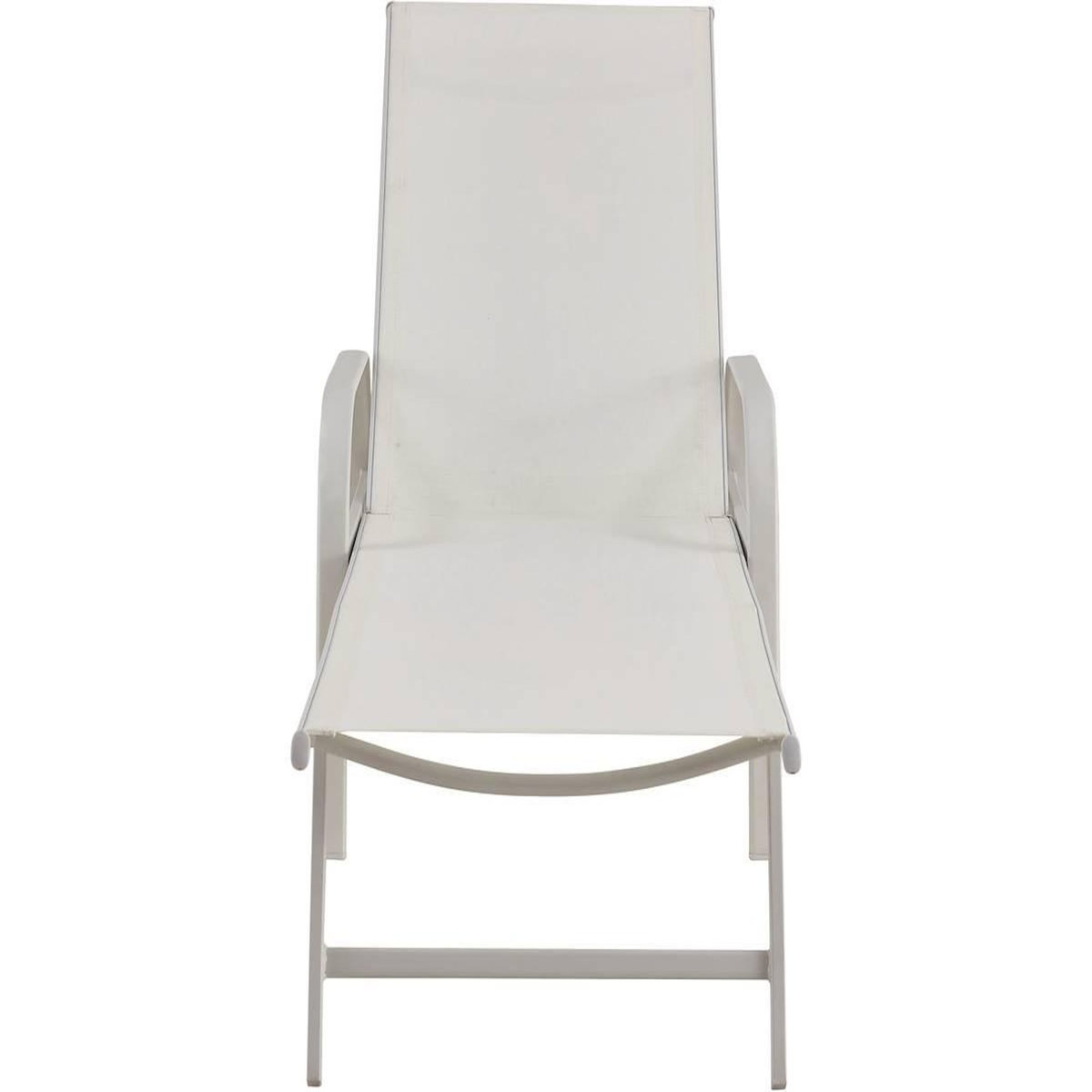 Habitat et Jardin Lot de 2 Bains de soleil en métal avec accoudoirs  Farniente  - Blanc