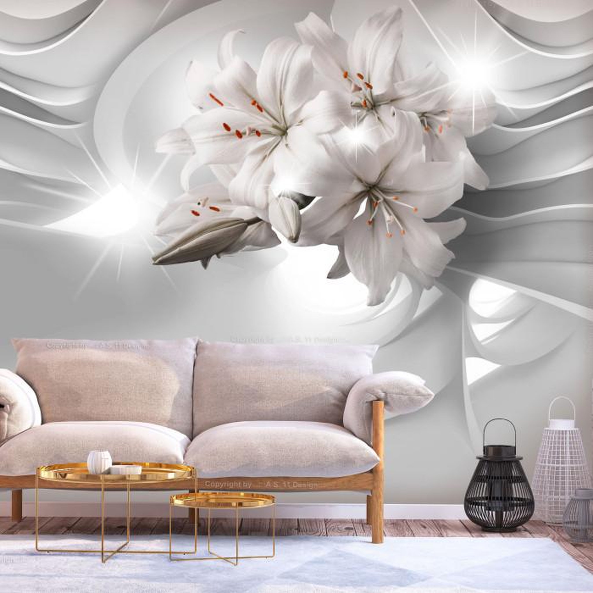 Paris Prix Papier Peint  Lilies in the Tunnel. Coloris disponibles : Multicolore
