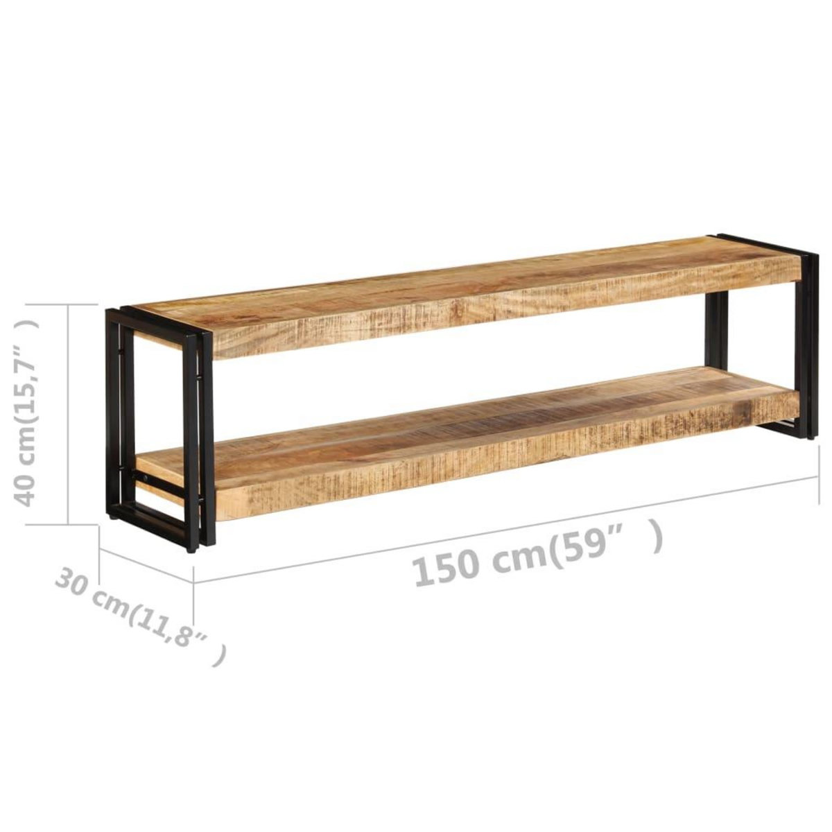 VIDAXL Meuble TV 150x30x40 cm Bois massif de manguier