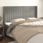 VIDAXL Tete de lit avec oreilles Gris clair 163x16x118/128 cm Velours