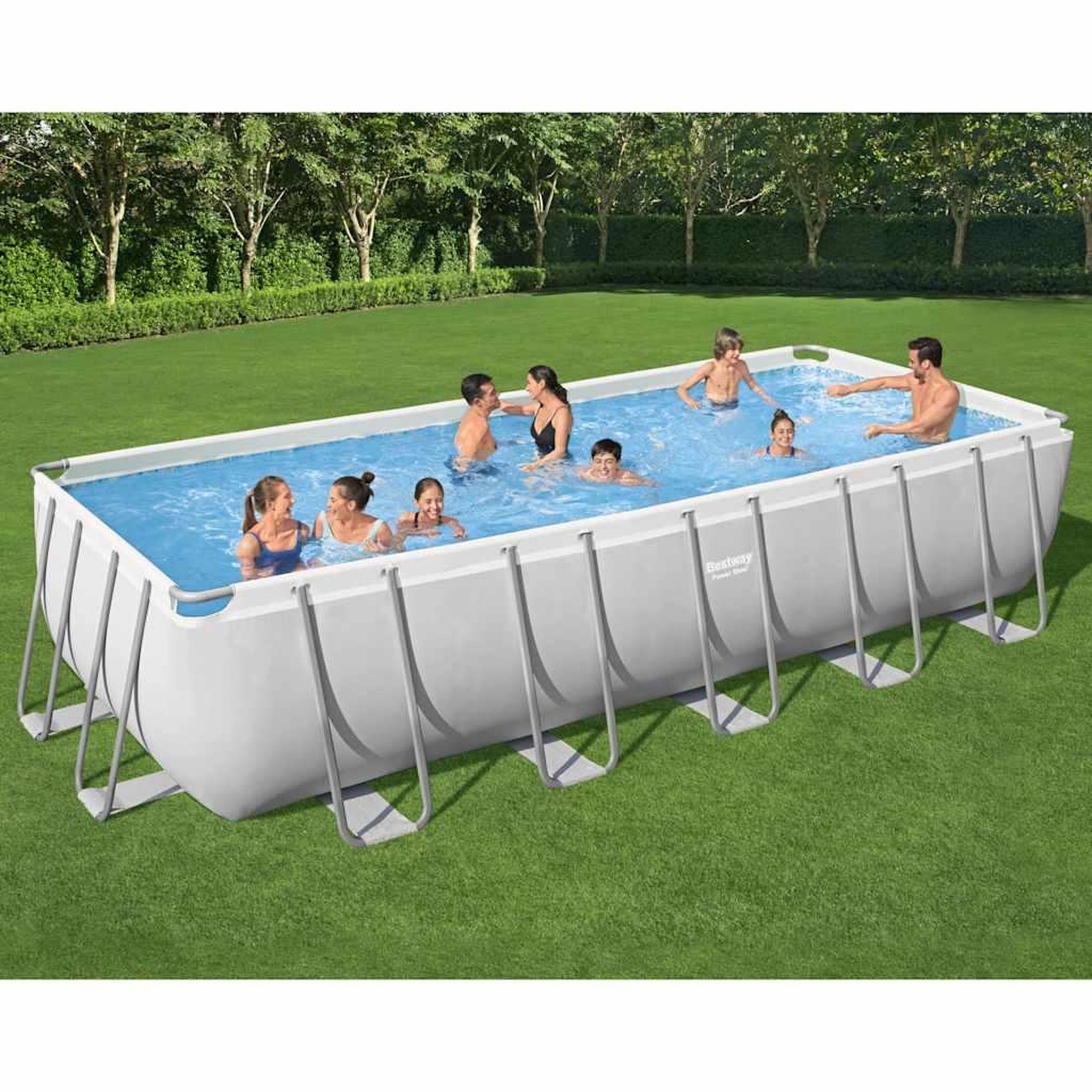 Voir la diapositive 2 : BESTWAY Bestway Piscine rectangulaire hors sol Power Steel 19281 L
