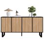 Voir la diapositive 1 : MERAX Buffet 4 porte(s) 0 tiroir(s) - 160 cm naturel+noir mdf