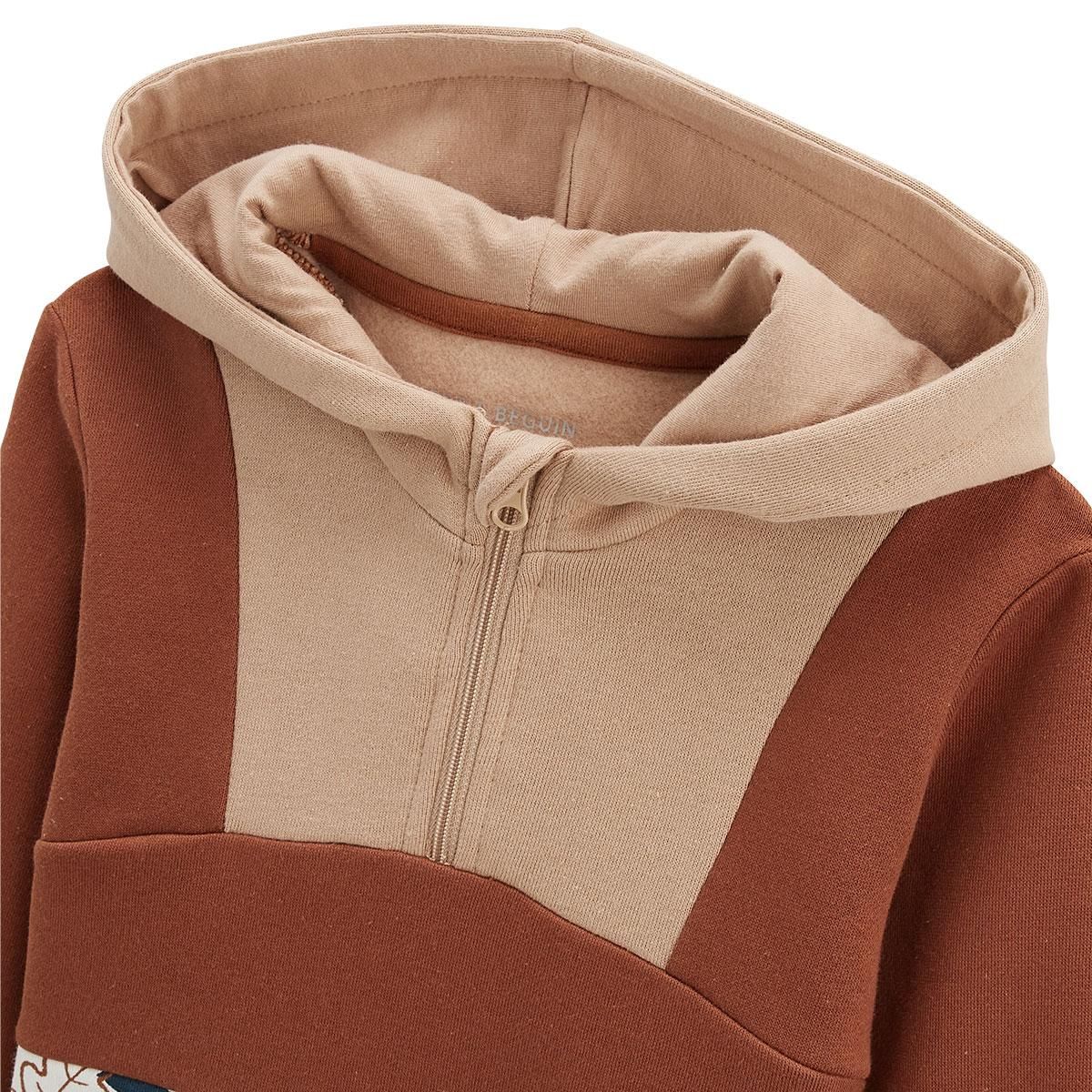 Petit Béguin Sweat-shirt à capuche bébé en molleton Wally