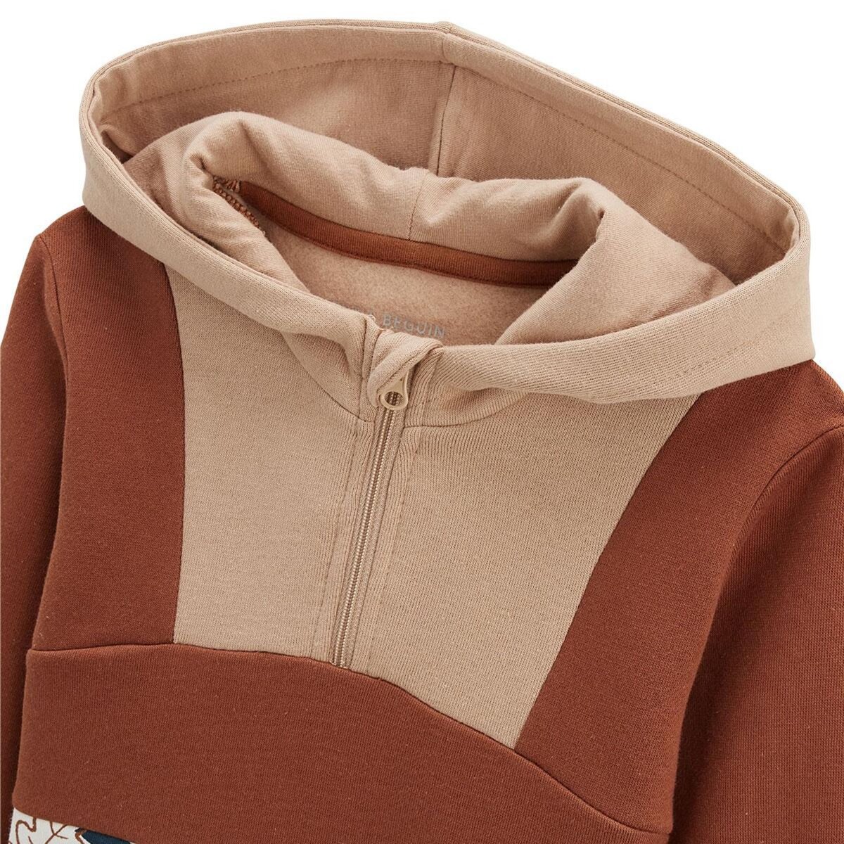 Petit Béguin Sweat-shirt à capuche bébé en molleton Wally