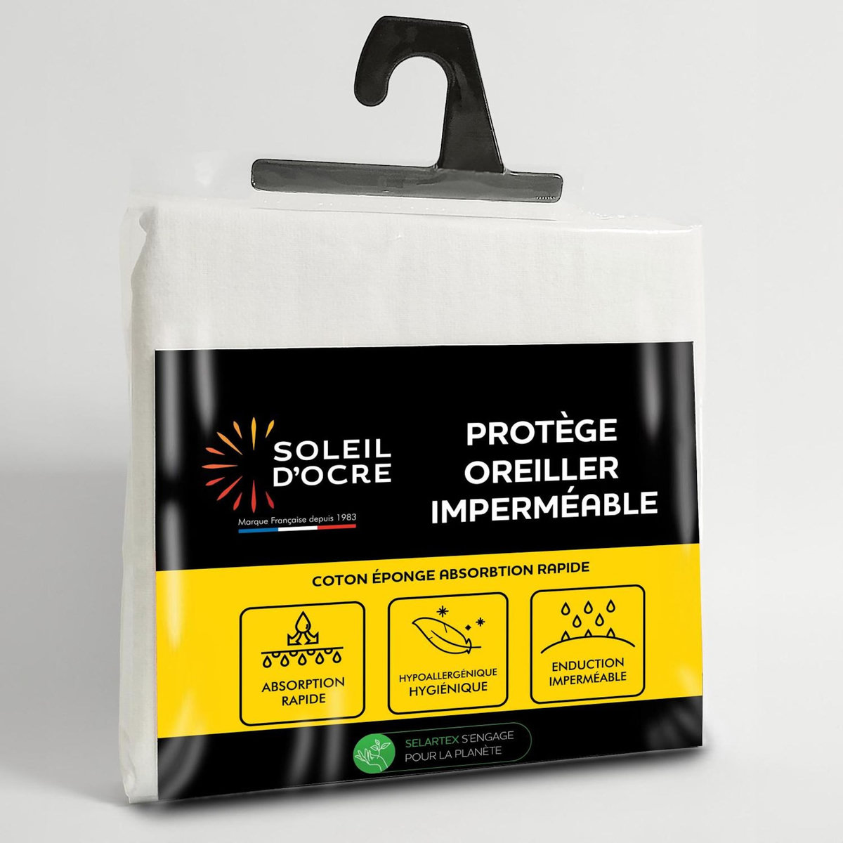 SOLEIL D'OCRE Taie protège oreiller EPONGE imperméable