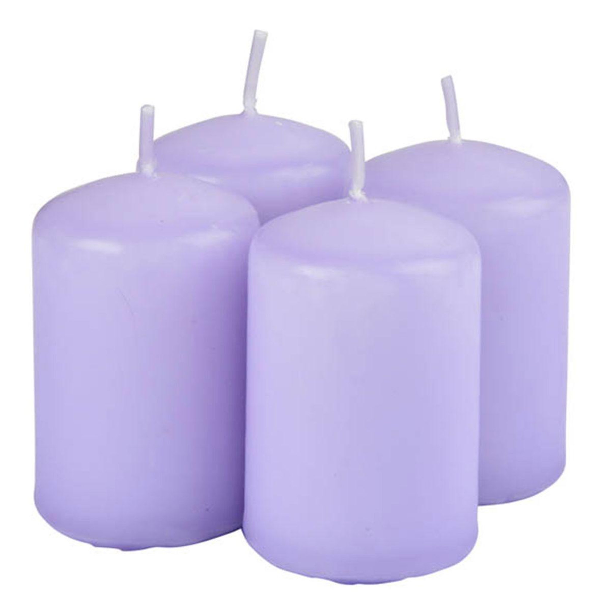 HOMEA Lot de 4 bougies pilier  essentiel ii  6cm lavande