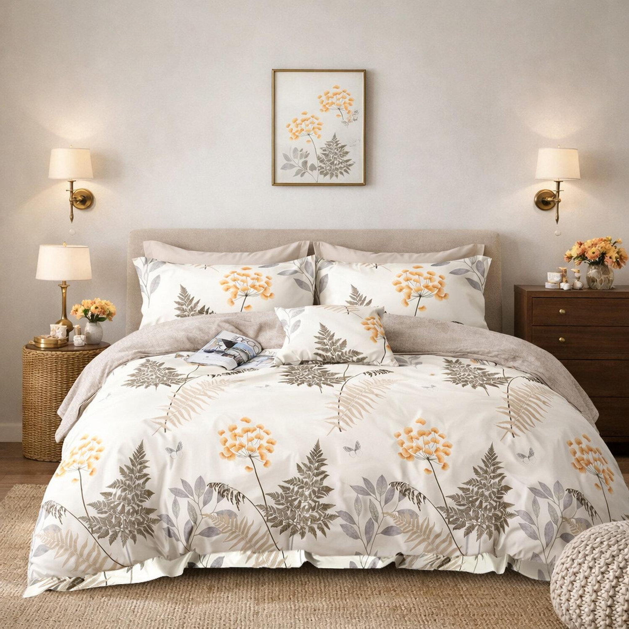 Home collection Parure housse de couette 3 pcs 240x220 cm en percale de coton 80 fils tila