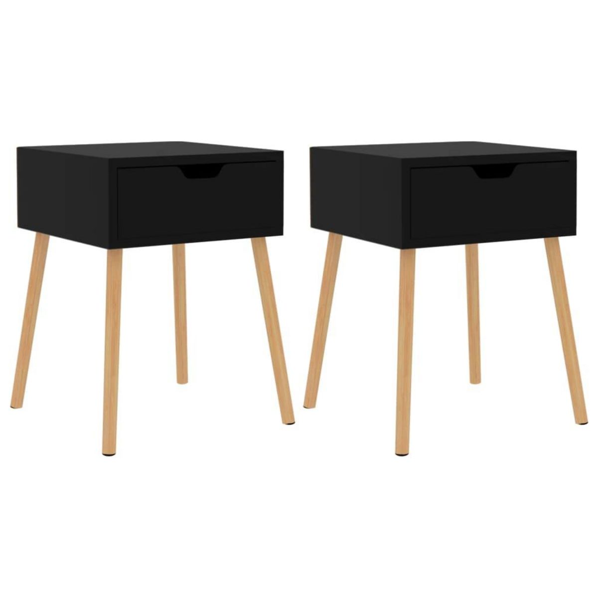 VIDAXL Tables de chevet 2 pcs Noir brillant 40x40x56cm Bois ingenierie