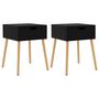Voir la diapositive 2 : VIDAXL Tables de chevet 2 pcs Noir brillant 40x40x56cm Bois ingenierie