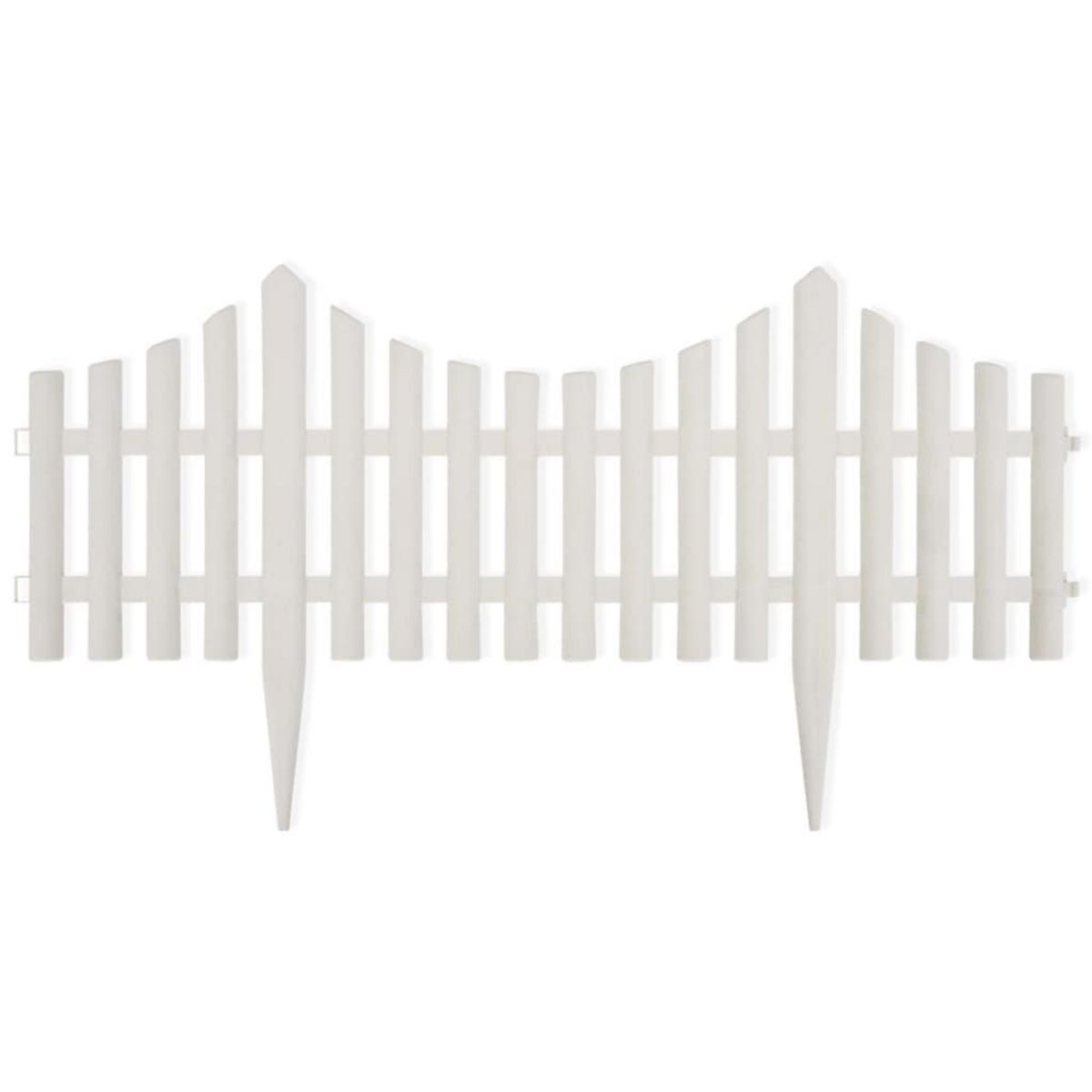 VIDAXL Bordure de pelouse Blanc 17 pcs / 10 m