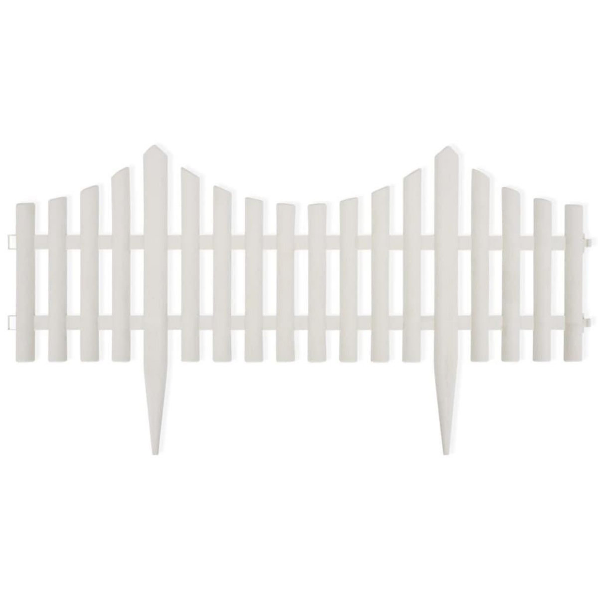 VIDAXL Bordure de pelouse Blanc 17 pcs / 10 m