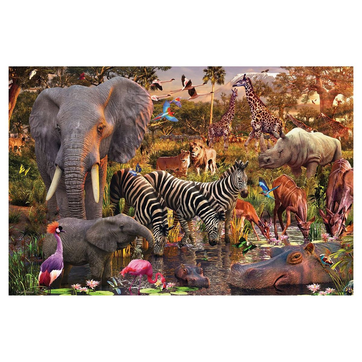 RAVENSBURGER Puzzle 3000 pièces Animaux d'Afrique